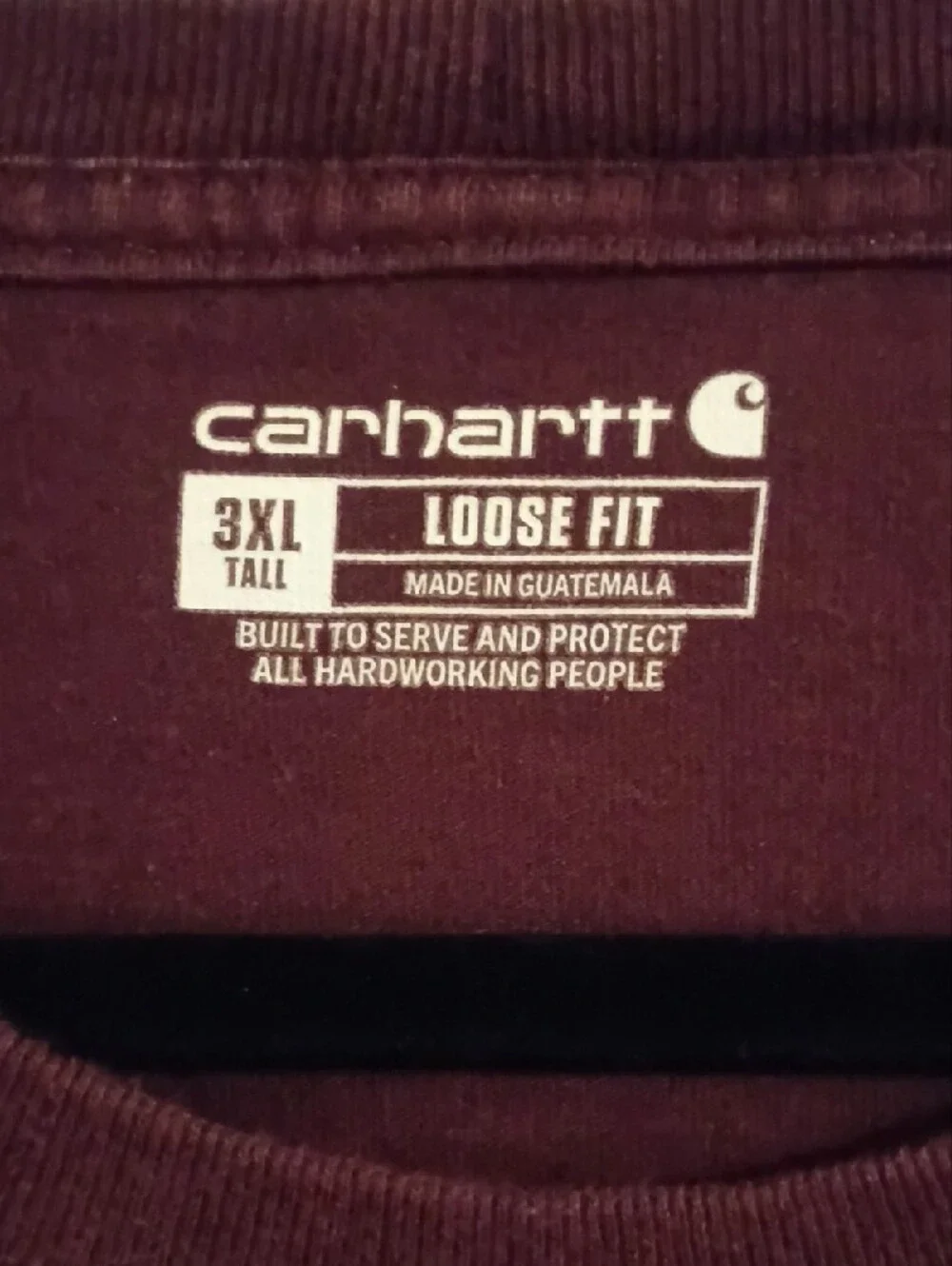 Carhartt Burgundy Long Sleeve Pocket Tee
